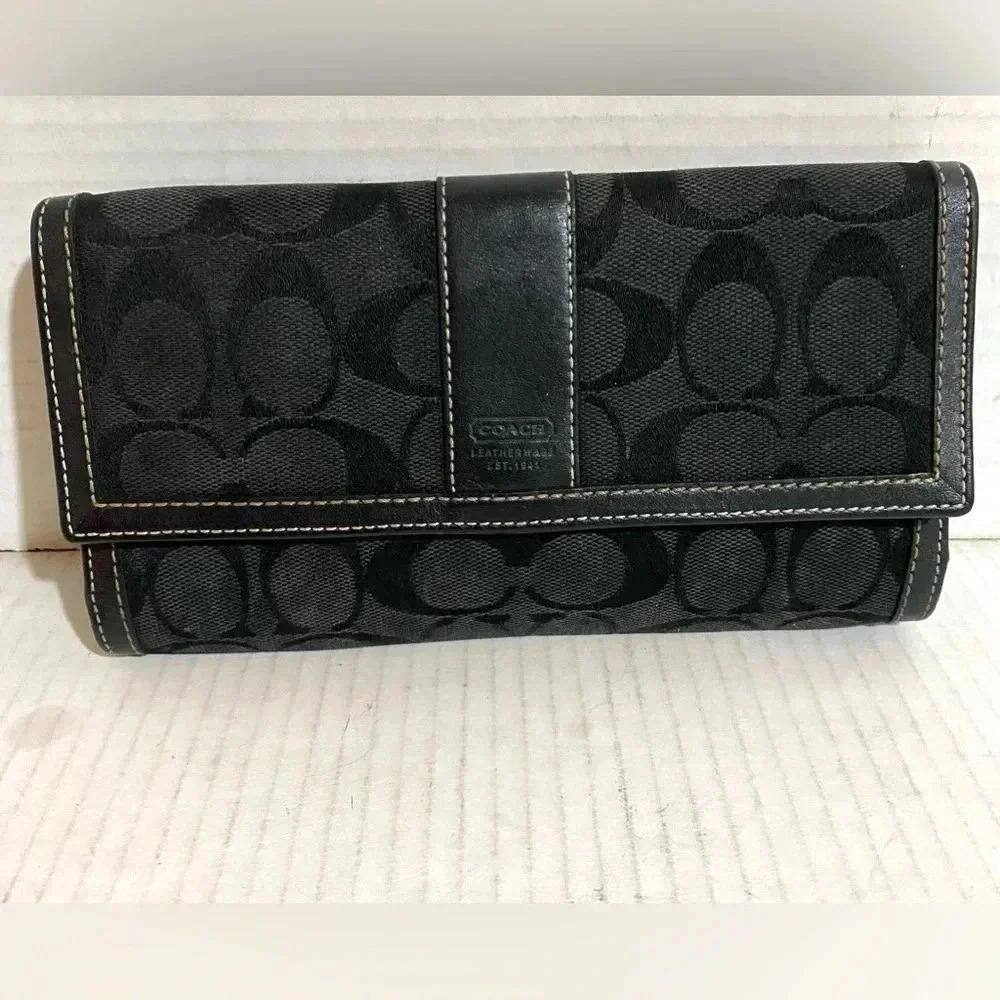 Coach CC signature print canvas wallet bag